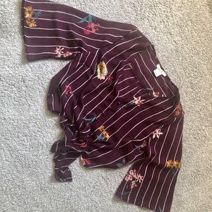 Floral/striped crop top